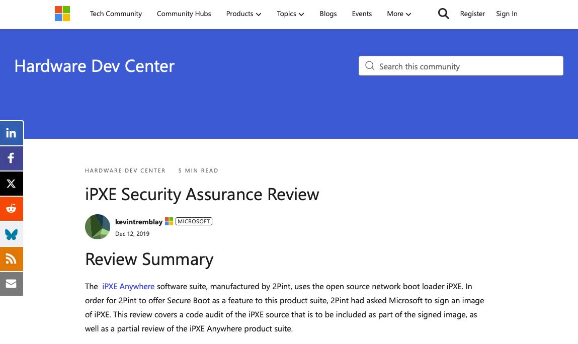 iPXE Security Assurance Review