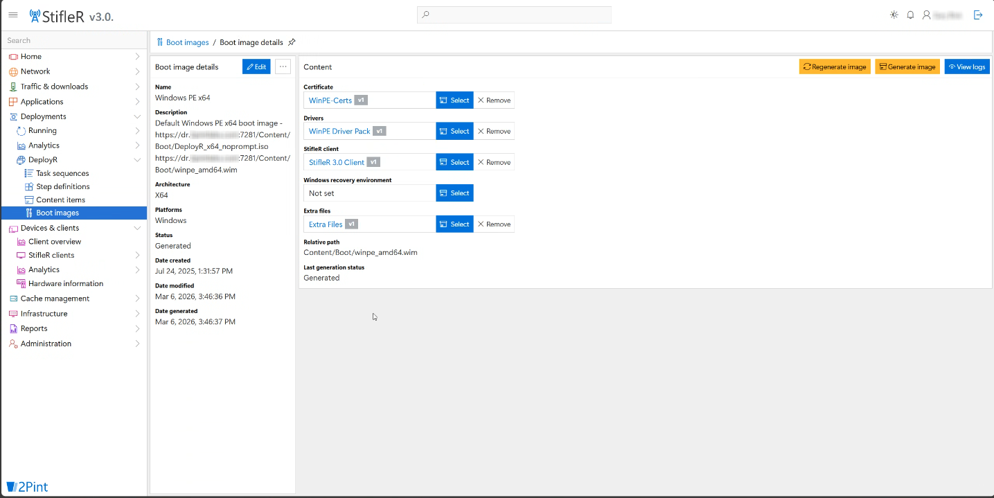 DeployR boot image details