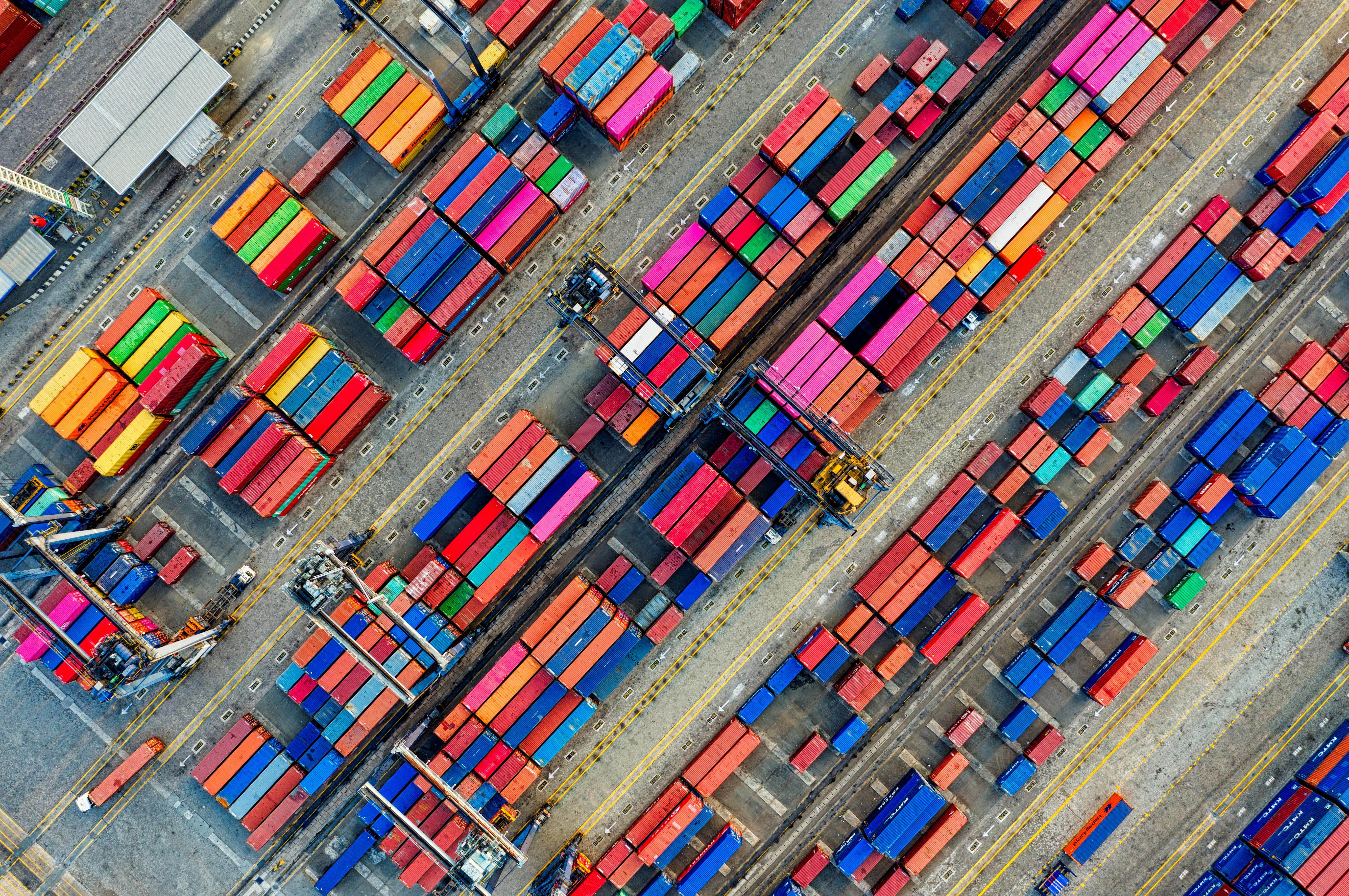 Shipping containers in port
