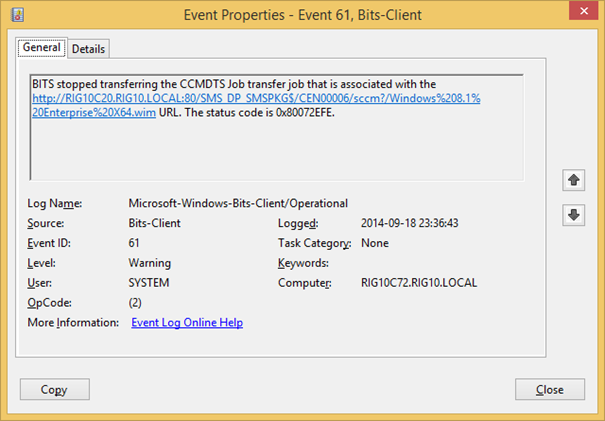 Debugging Event 61 Errors In BITS Transfer Jobs